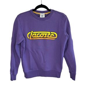 Lacoste Live Futurist‎ Purple Crewneck Sweater Unisex Small Casual 100% Cotton